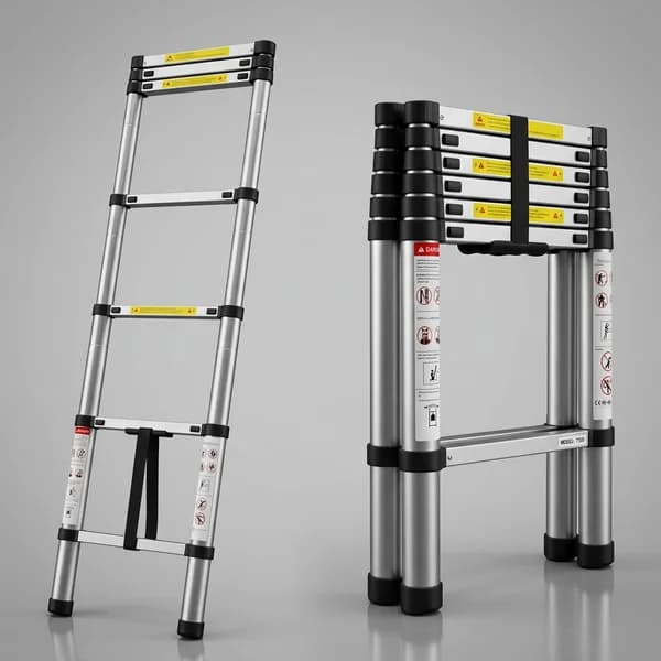 Pentagon 7 Step Aluminium Telescopic Ladder