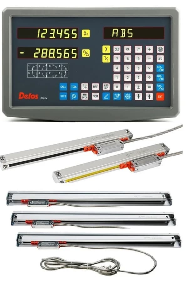 DELOS Brand 3 axis DRO Set with suitable scales, fitting items and all accessories package