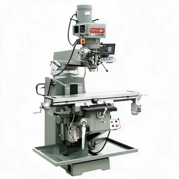PENTAGON Vertical RAM Turret Milling Machine Y and Z axis square guideways Model