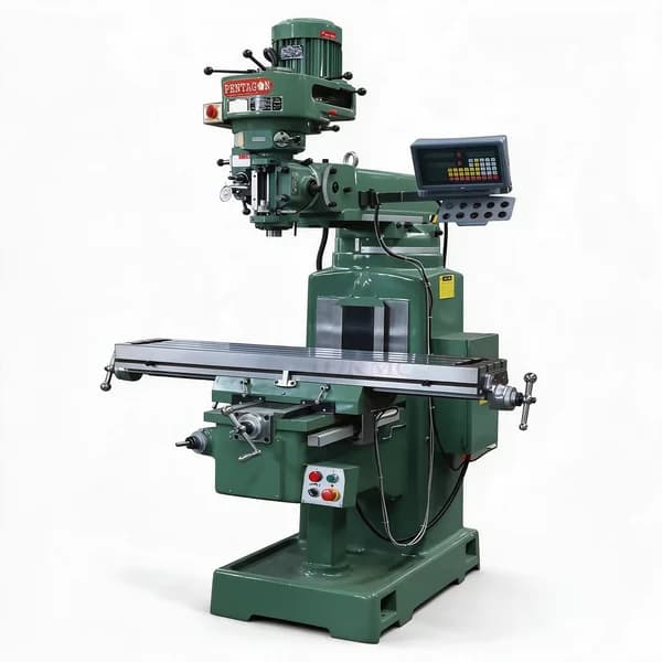 PENTAGON Vertical RAM Turret Milling Machine 1-6/Y axis Square Guideways