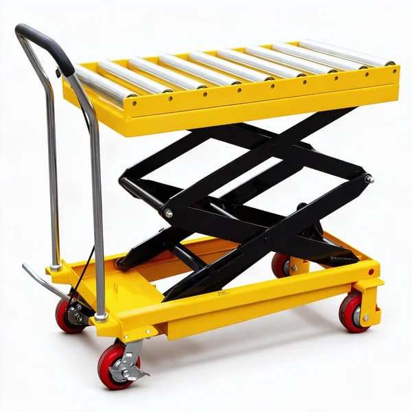 Portable Hydraulic Scissor Lift Table with Roller Conveyor