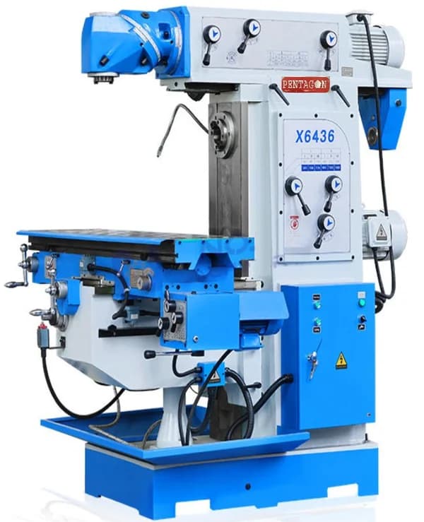 Pentagon Universal Knee Type Geared Head Milling Machine Model X6436