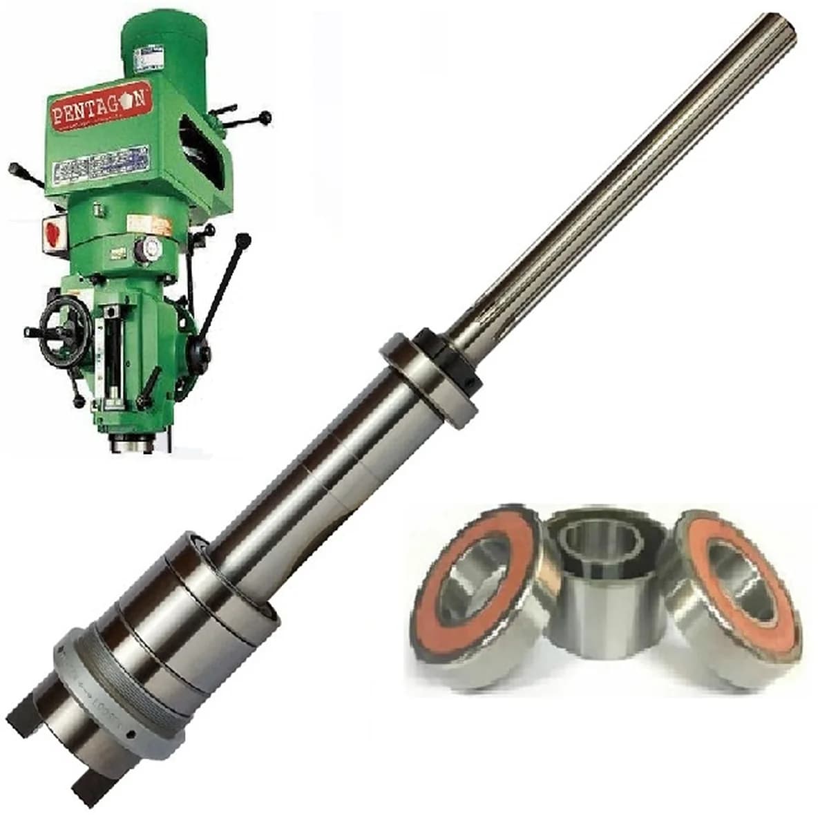 Spare: High-Precision Spindle for Vertical RAM Turret Milling Machines with/without Bearing and chuck-nut