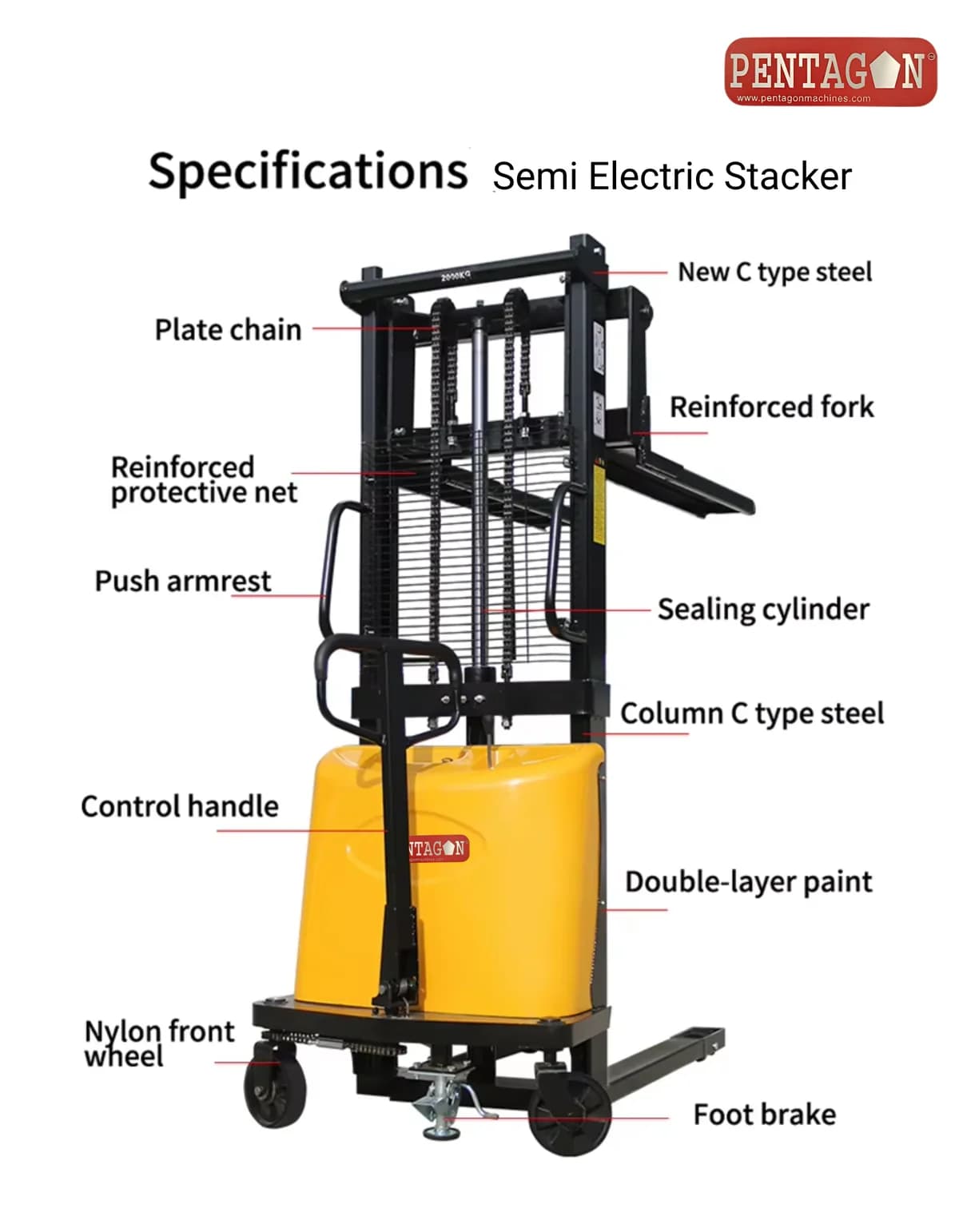 Battery Operated Semi Electric Stacker 