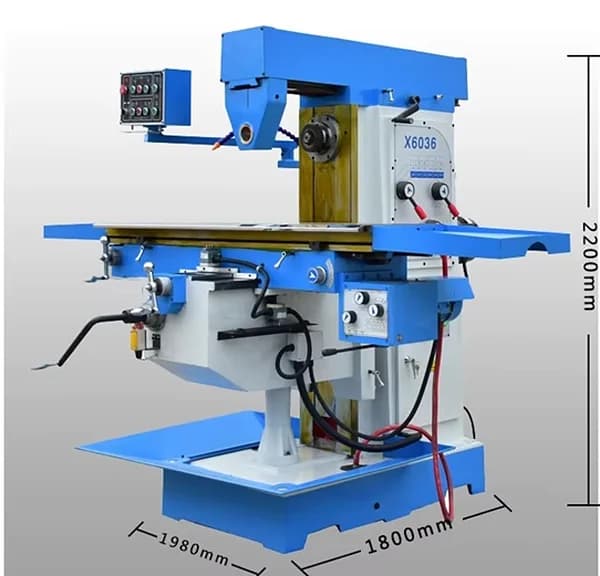 Horizontal Knee type Geared Head Milling Machine