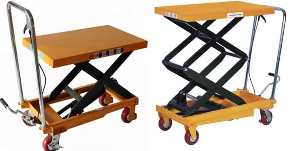 Manually Operated Hydraulic Scissor lift table Trolley