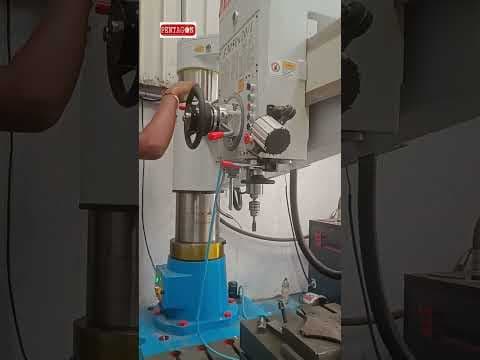 Semi Hydraulic All Geared Auto Feed Radial Drilling Machine with Hydraulic Locking and Mechanical lever type feed-speed change system — demo