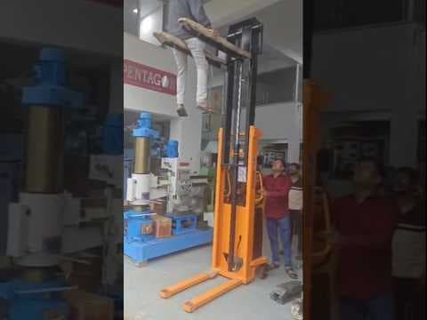Semi Electric Stacker with Battery and charging chord — demo